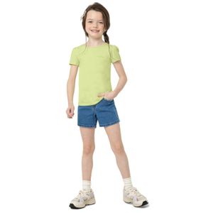 Shorts Menina Leves Puídos Em Jeans Com Elastano - Carinhoso