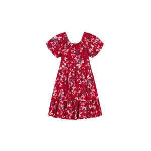 Vestido Menina Floral Decote Redondo Em Algodão - Carinhoso
